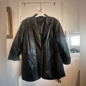Eloquii black leather blazer